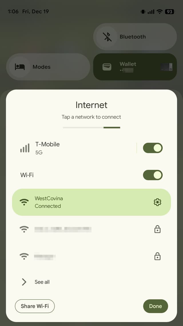 Android 12+ unified Internet panel